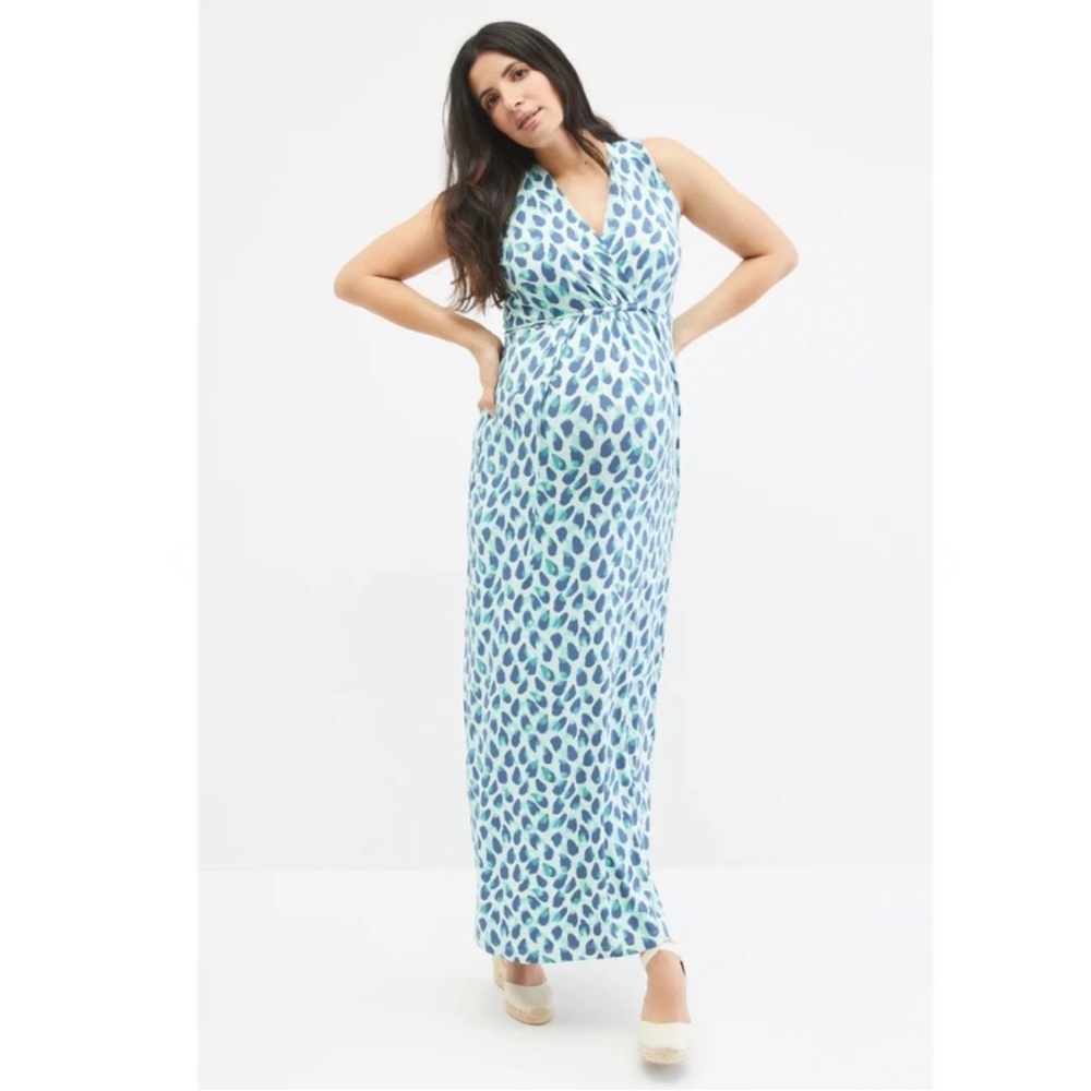 Motherhood Blue Patterned Maternity Dress